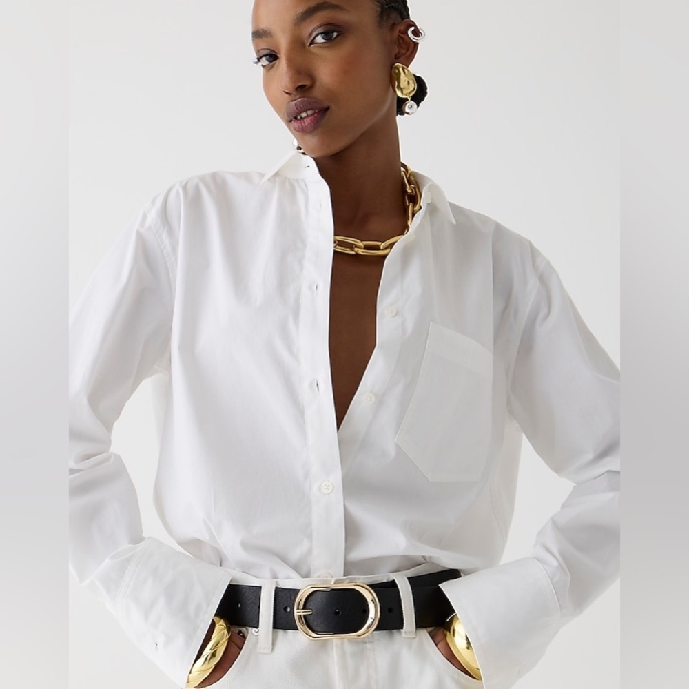 J Crew Garcon classic shirt in cotton poplin BY715 Size 2 White